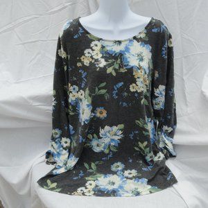 ALYX Ladies Gray Blue Floral Top Size XXL NWT